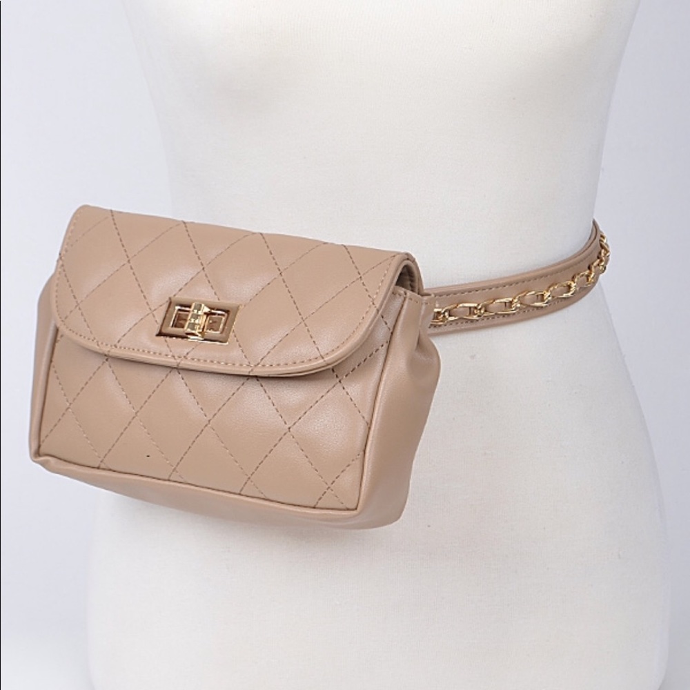 Fanny pack bag with gold detail